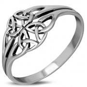 Plain Celtic Trinity Knot Silver Ring, rp796